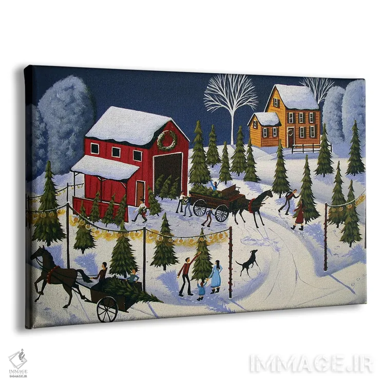 تابلو مزرعه درخت کریسمس روستایی اثر دبی کریسول - نمای پرسپکتیو محصول