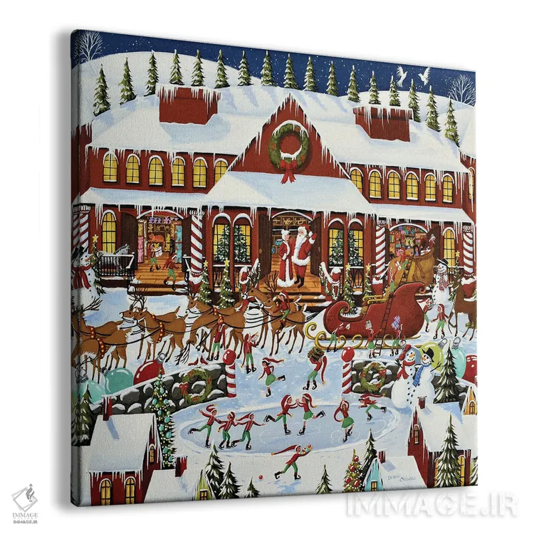 تابلو کارگاه بابا نوئل اثر دبی کریسول - نمای پرسپکتیو محصول