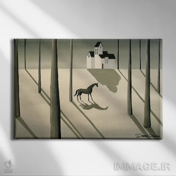 تابلو سایههای خاکستری اثر دبی کریسول - نمای روبهرو روی دیوار