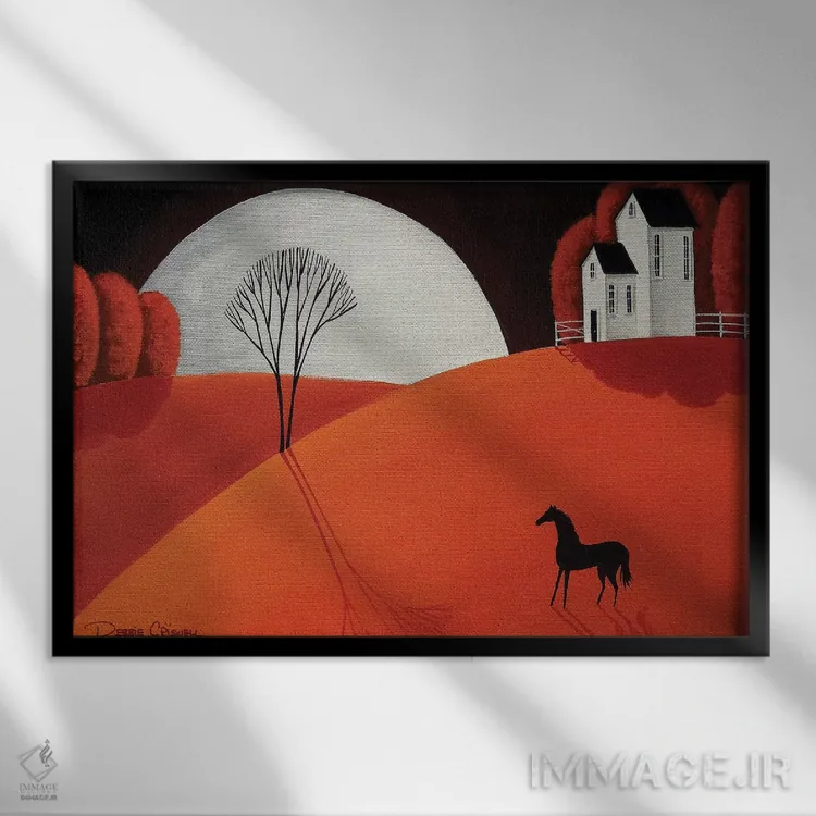 تابلو پونی زیبا اثر دبی کریسول - نمای قابدار مشکی