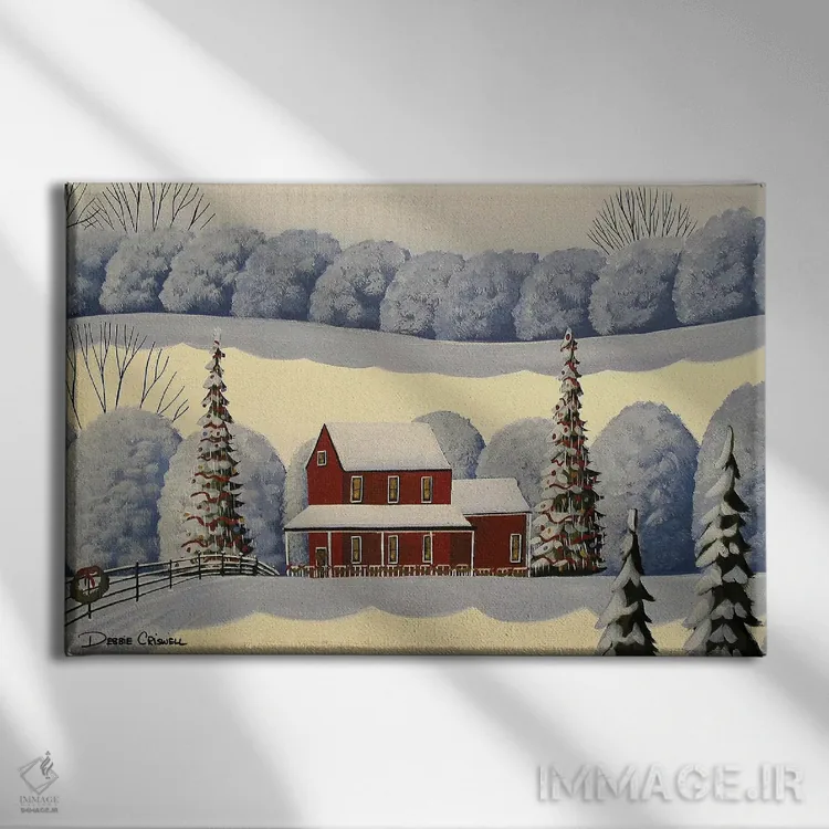 تابلو خانهٔ کریسمس اثر دبی کریسول - نمای روبهرو روی دیوار