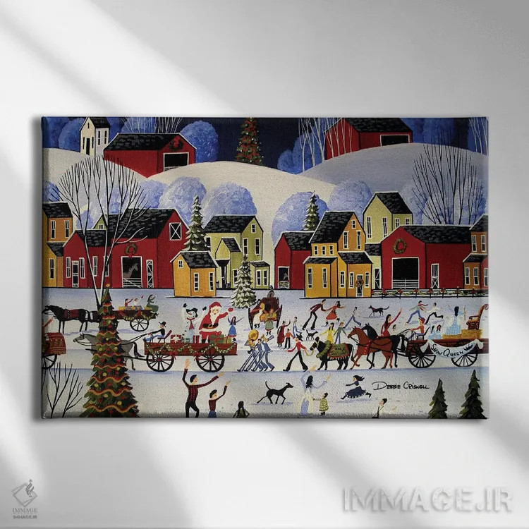 تابلو رژهٔ کریسمس اثر دبی کریسول - نمای روبهرو روی دیوار