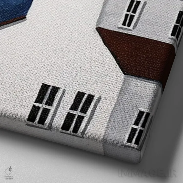 تابلو دو پرنده سرخ اثر دبی کریسول - نمای نزدیک بافت بوم