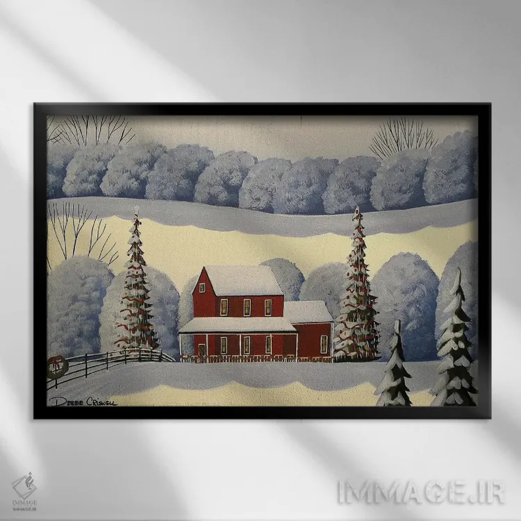 تابلو خانهٔ کریسمس اثر دبی کریسول - نمای قابدار مشکی