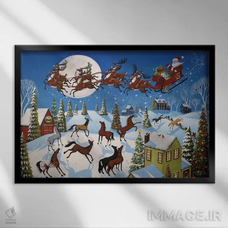 تابلو کریسمس جادویی اثر دبی کریسول - نمای قابدار مشکی