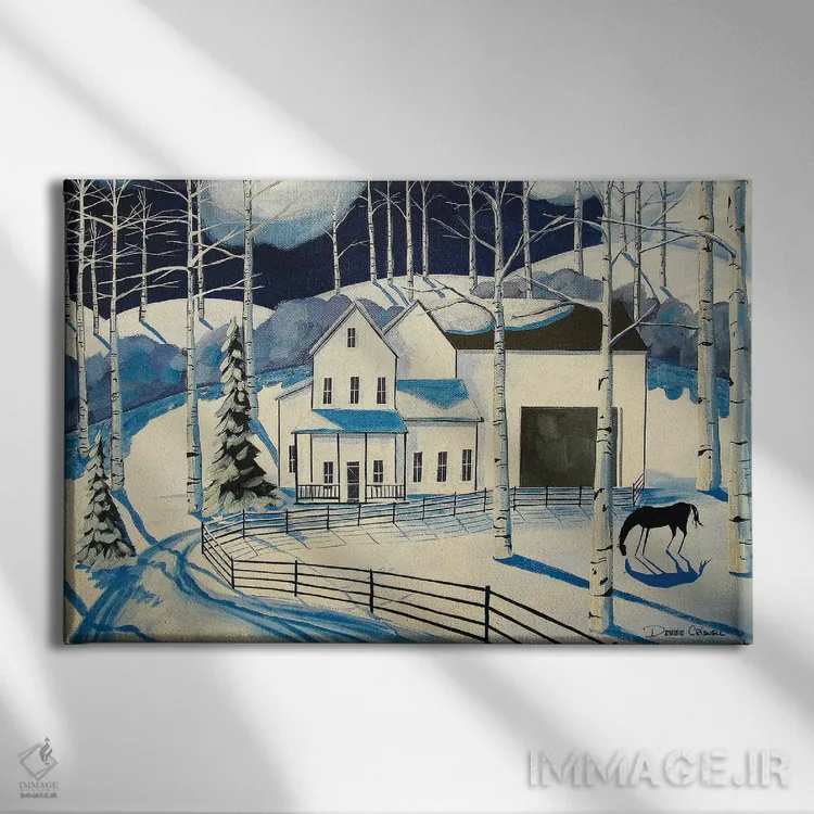 تابلو مزرعهٔ زمستانی اثر دبی کریسول - نمای روبهرو روی دیوار