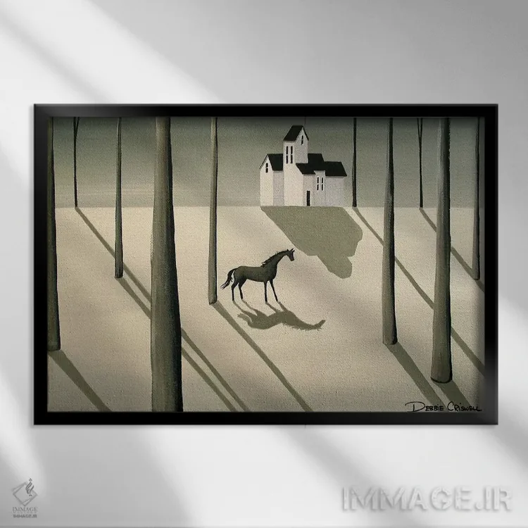 تابلو سایههای خاکستری اثر دبی کریسول - نمای قابدار مشکی