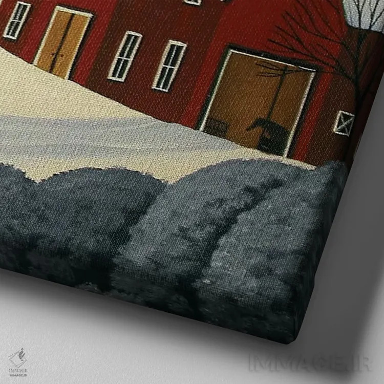 تابلو اولین کریسمس اثر دبی کریسول - نمای نزدیک بافت بوم