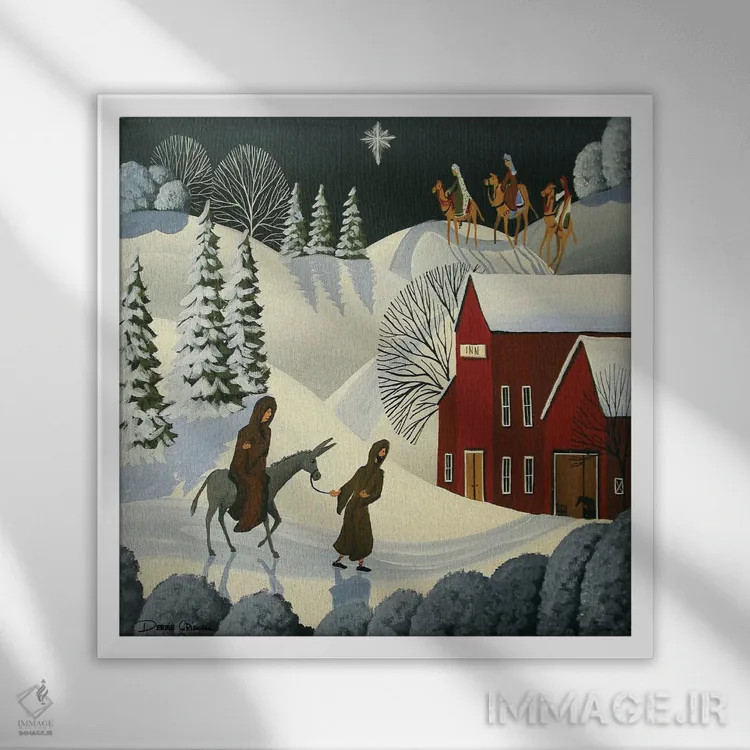 تابلو اولین کریسمس اثر دبی کریسول - نمای قابدار سفید