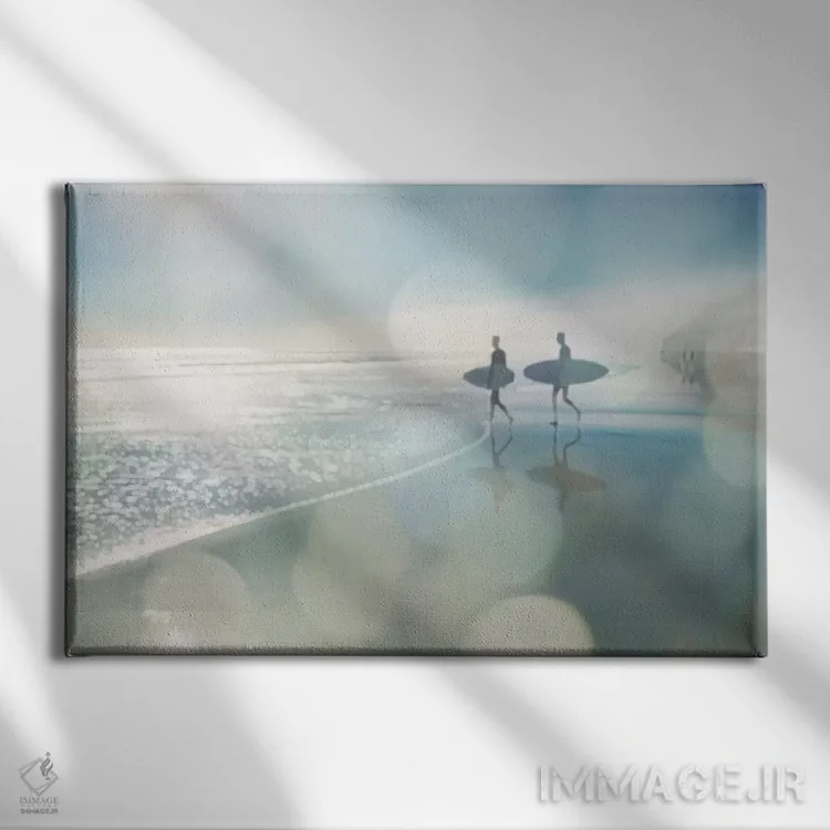 تابلو موجسواران اثر دوون دیویس - نمای روبهرو روی دیوار