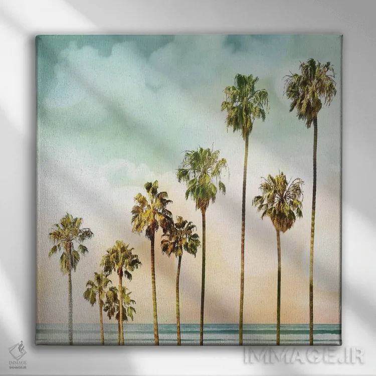 تابلو نخلهای ساحلی I اثر دوون دیویس - نمای روبهرو روی دیوار