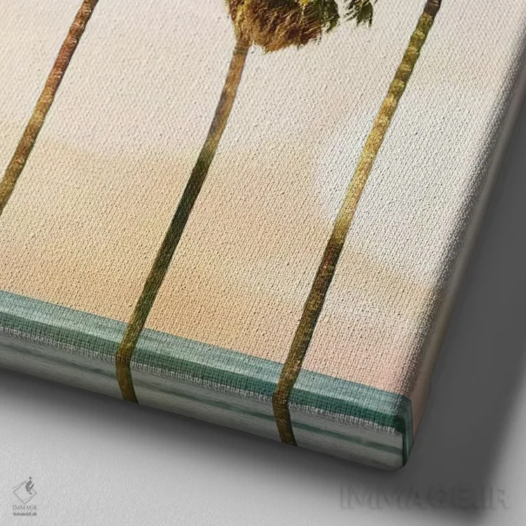 تابلو نخلهای ساحلی I اثر دوون دیویس - نمای نزدیک بافت بوم