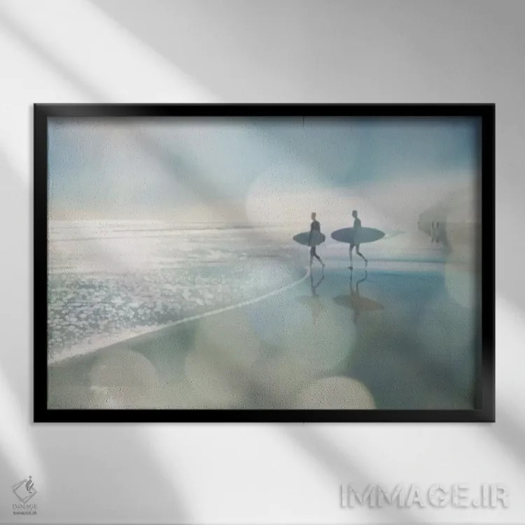 تابلو موجسواران اثر دوون دیویس - نمای قابدار مشکی