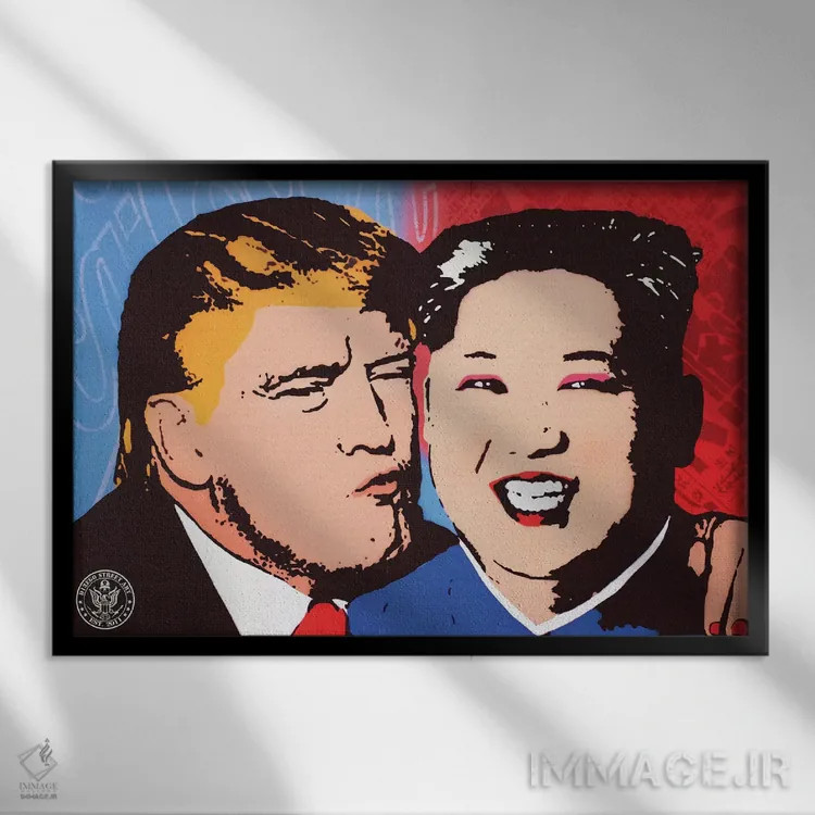 تابلو بوسه بده و آشتی کن اثر دی۱۳ایگو - نمای قابدار مشکی