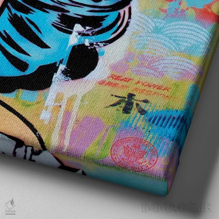 تابلو بدون لایک، بدون عشق اثر دی۱۳ایگو - نمای نزدیک بافت بوم