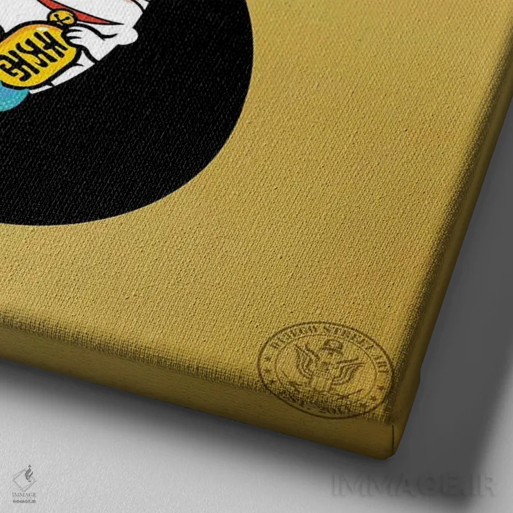 تابلو بیتکوین خوششانس اثر دی۱۳ایگو - نمای نزدیک بافت بوم