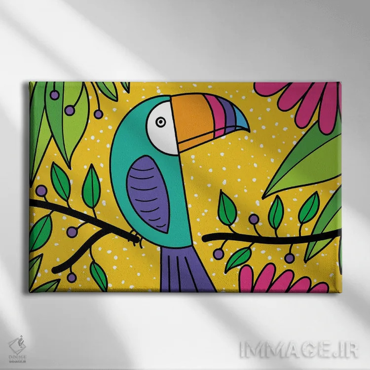 تابلو توکانی با رنگهای روشن اثر دیدر موشر - نمای روبهرو روی دیوار