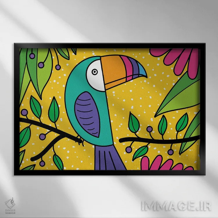 تابلو توکانی با رنگهای روشن اثر دیدر موشر - نمای قابدار مشکی