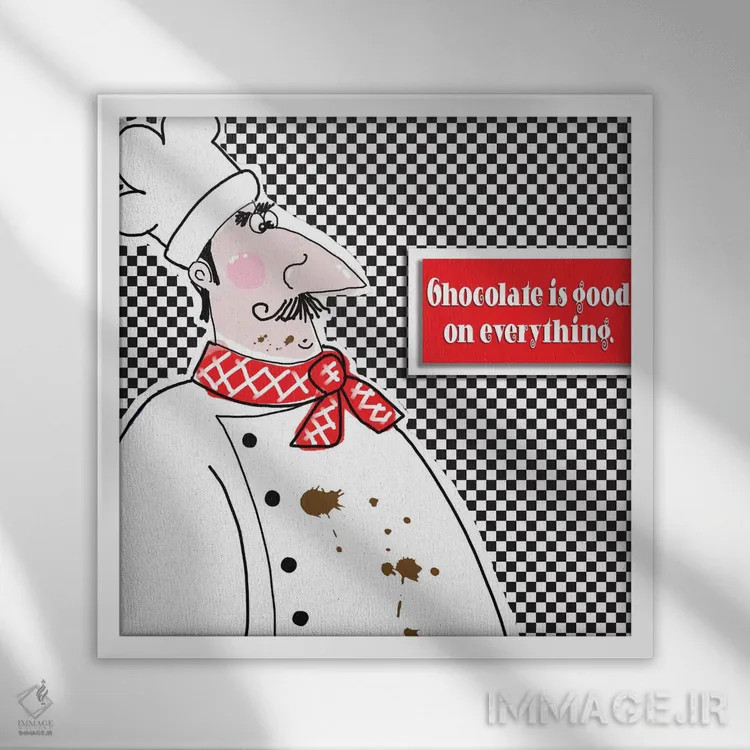 تابلو سرآشپز "بون اپتیت" یک اثر دیدر موشر - نمای قابدار سفید