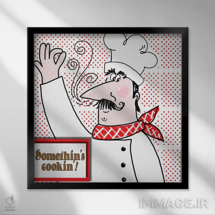 تابلو سرآشپز "بون اپتیت" دو اثر دیدر موشر - نمای قابدار مشکی
