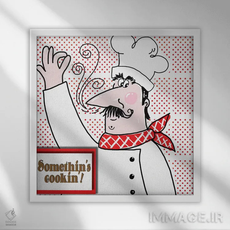 تابلو سرآشپز "بون اپتیت" دو اثر دیدر موشر - نمای قابدار سفید