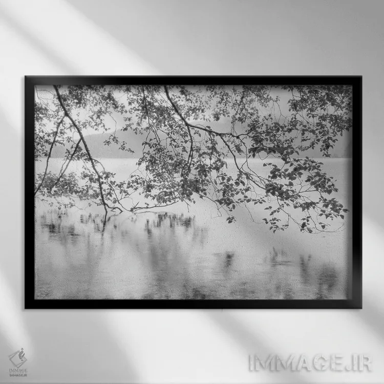 تابلو دریاچه کرسنت اثر دانیتا دلیمنت - نمای قابدار مشکی