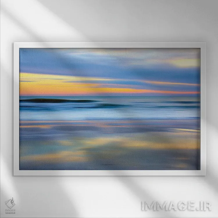 تابلو غروب پاستلی اثر دانیتا دلیمنت - نمای قابدار سفید