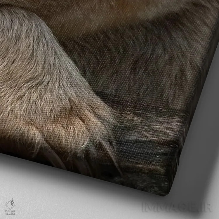 تابلو افکار خرس اثر دانیتا دلیمنت - نمای نزدیک بافت بوم