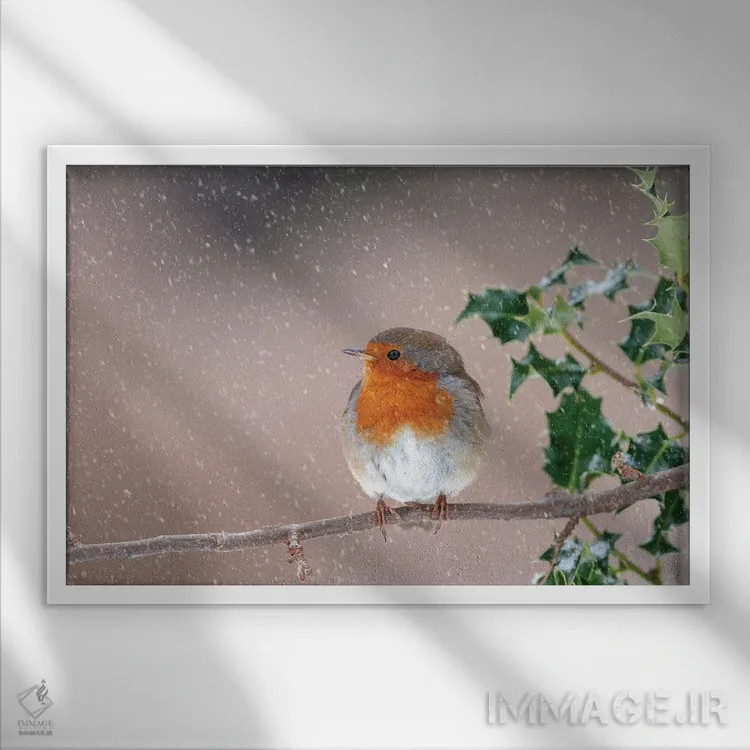 تابلو در دل طوفان ایستادگی کردن ۱ اثر باور میسون - نمای قابدار سفید