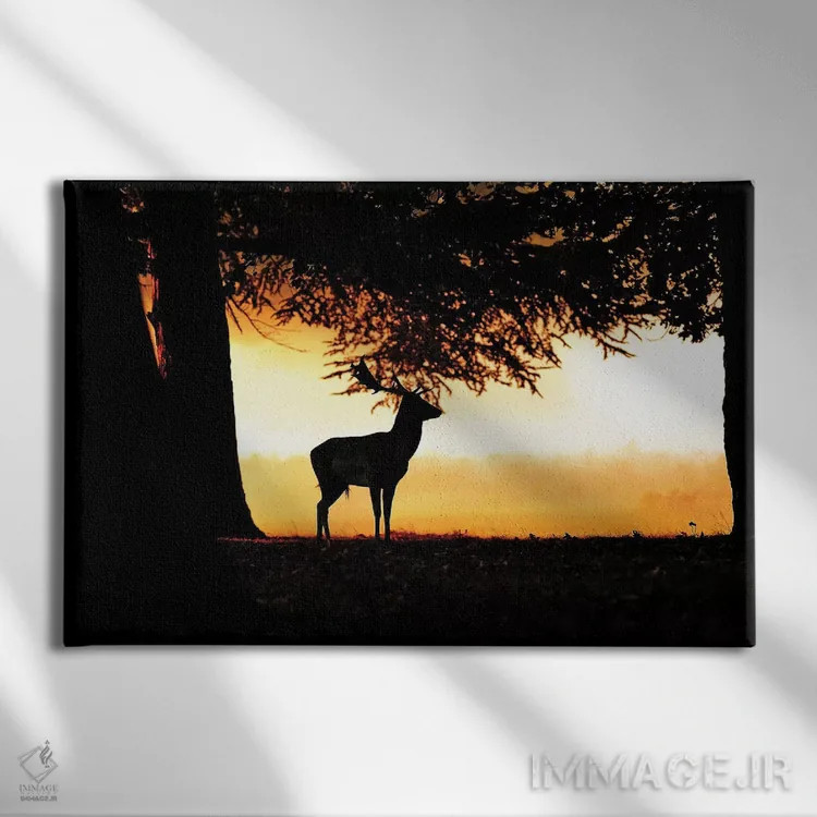 تابلو آفتاب تابان بر مزرعه اثر باور میسون - نمای روبهرو روی دیوار