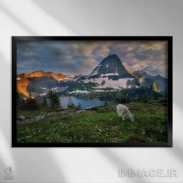 تابلو کوه بز اثر دنیس فراتس - نمای قابدار مشکی