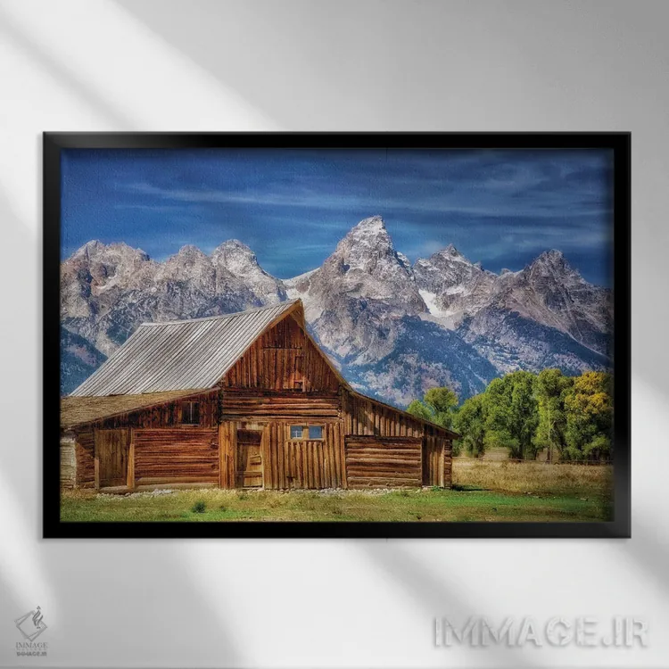 تابلو انبار تتون (منطقه تِتون) اثر دنیس فراتس - نمای قابدار مشکی