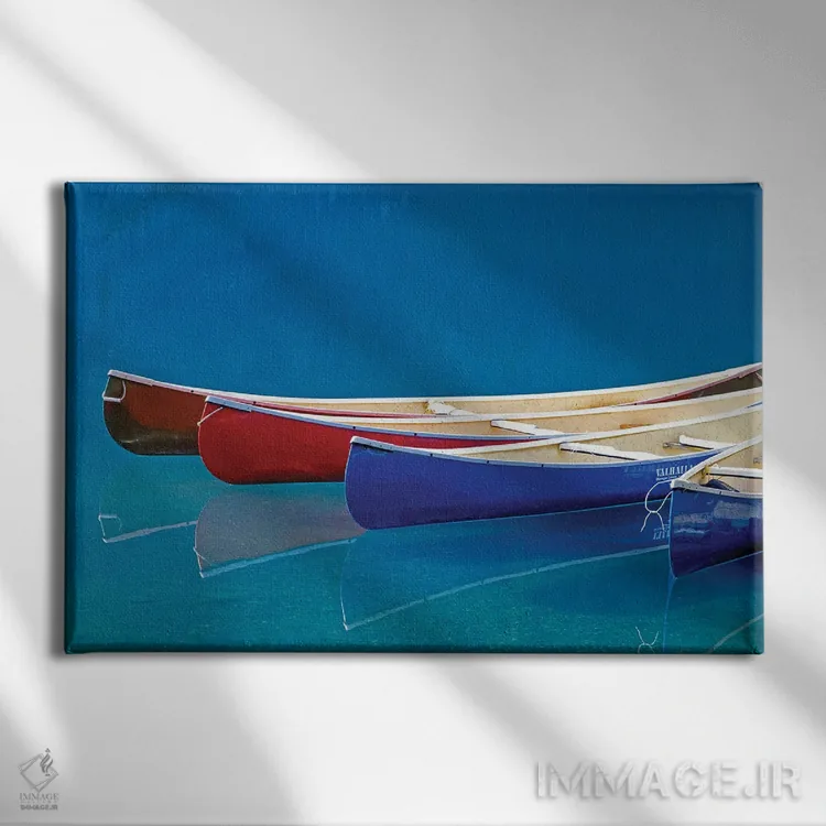 تابلو انعکاس کانو (قایق کوچک) اثر دنیس فراتس - نمای روبهرو روی دیوار