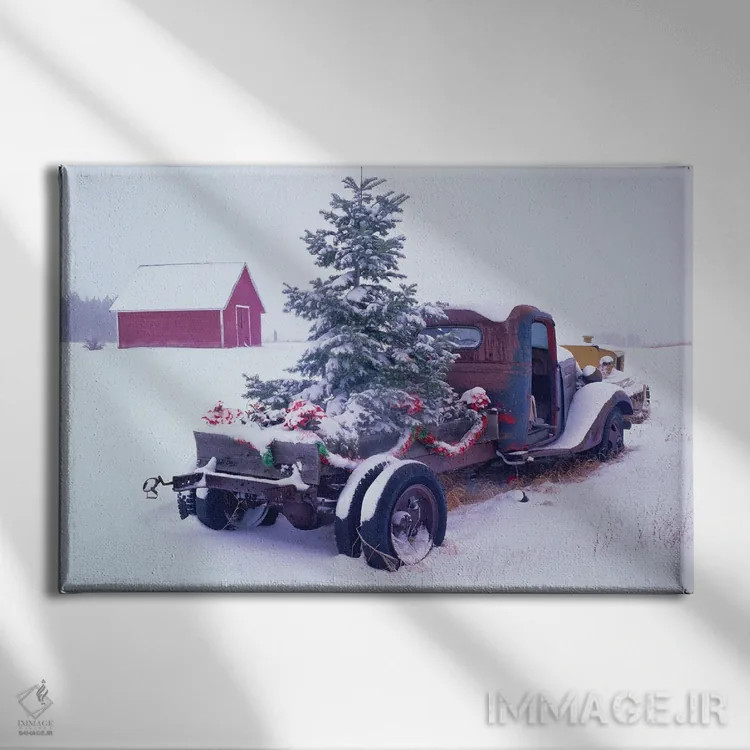تابلو درخت کریسمس بر روی کامیون اثر دنیس فراتس - نمای روبهرو روی دیوار