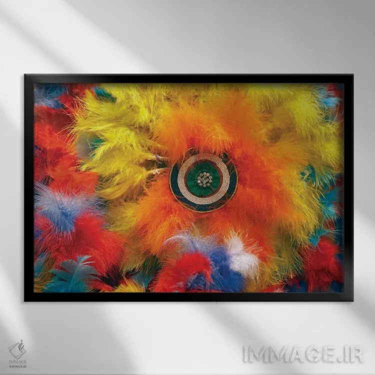 تابلو سردست بومیان آمریکا اثر دنیس فراتس - نمای قابدار مشکی