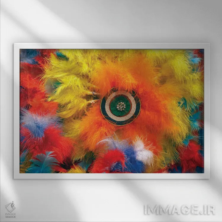 تابلو سردست بومیان آمریکا اثر دنیس فراتس - نمای قابدار سفید