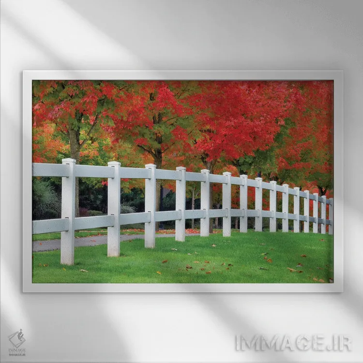 تابلو حصار پاییزی اثر دنیس فراتس - نمای قابدار سفید