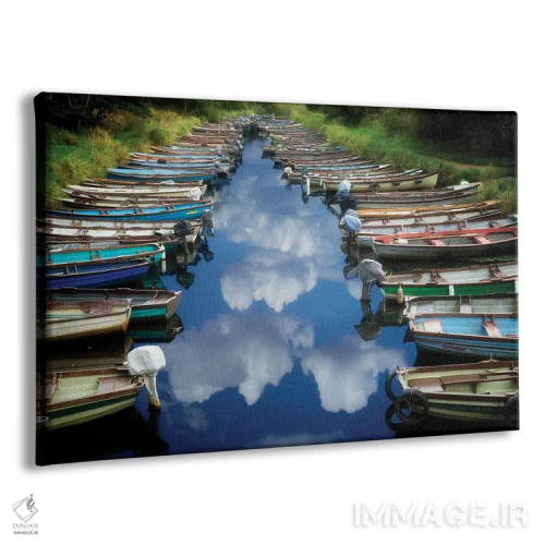 تابلو انعکاس قایقها اثر دنیس فراتس - نمای پرسپکتیو محصول