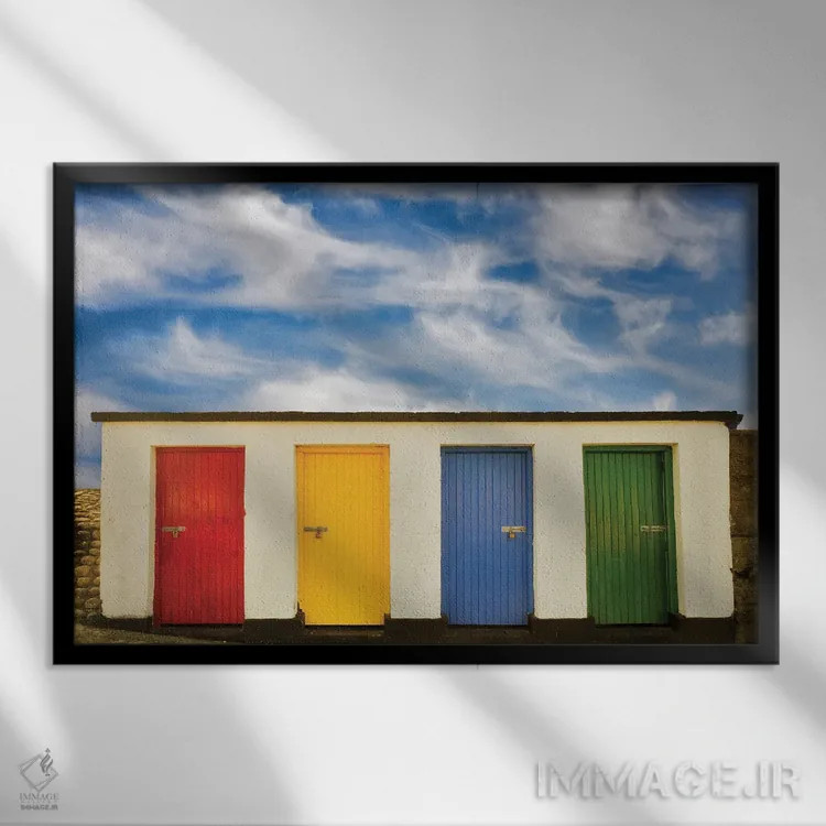 تابلو درهای رنگارنگ اثر دنیس فراتس - نمای قابدار مشکی
