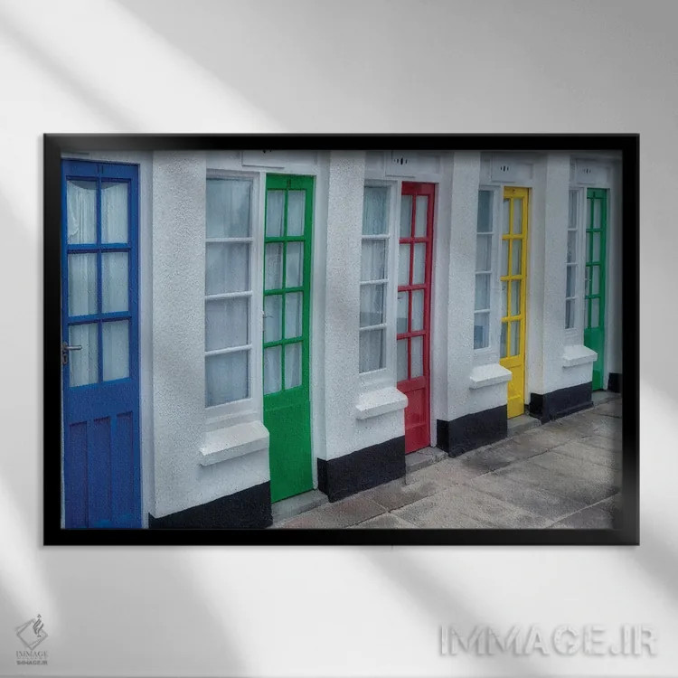 تابلو درهای رنگارنگ IV اثر دنیس فراتس - نمای قابدار مشکی