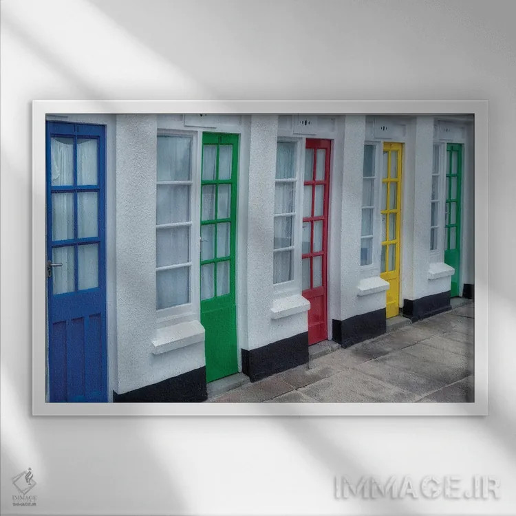 تابلو درهای رنگارنگ IV اثر دنیس فراتس - نمای قابدار سفید