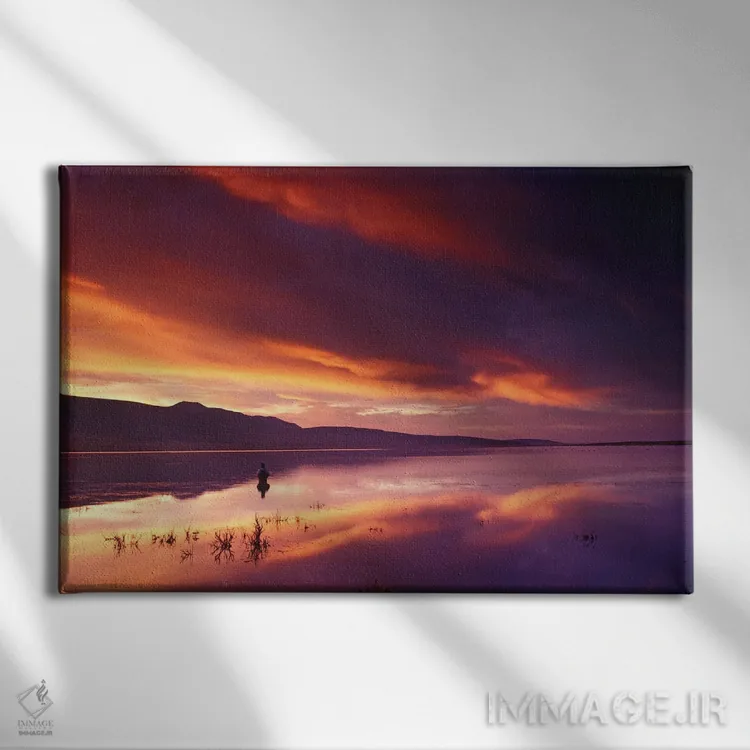 تابلو ماهیگیری در طلوع خورشید اثر دنیس فراتس - نمای روبهرو روی دیوار