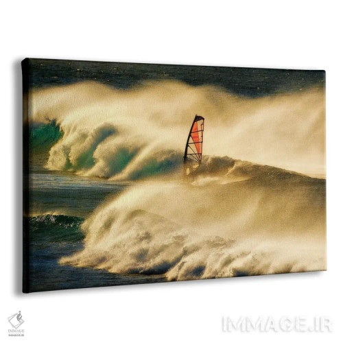 تابلو موجسواری بادبانی در هوای بادخیز اثر دنیس فراتس - نمای پرسپکتیو محصول