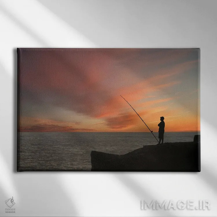 تابلو ماهیگیری در طلوع خورشید III اثر دنیس فراتس - نمای روبهرو روی دیوار