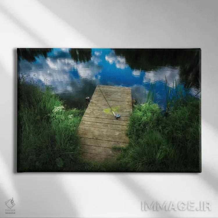 تابلو چوب ماهیگیری و اسکله اثر دنیس فراتس - نمای روبهرو روی دیوار