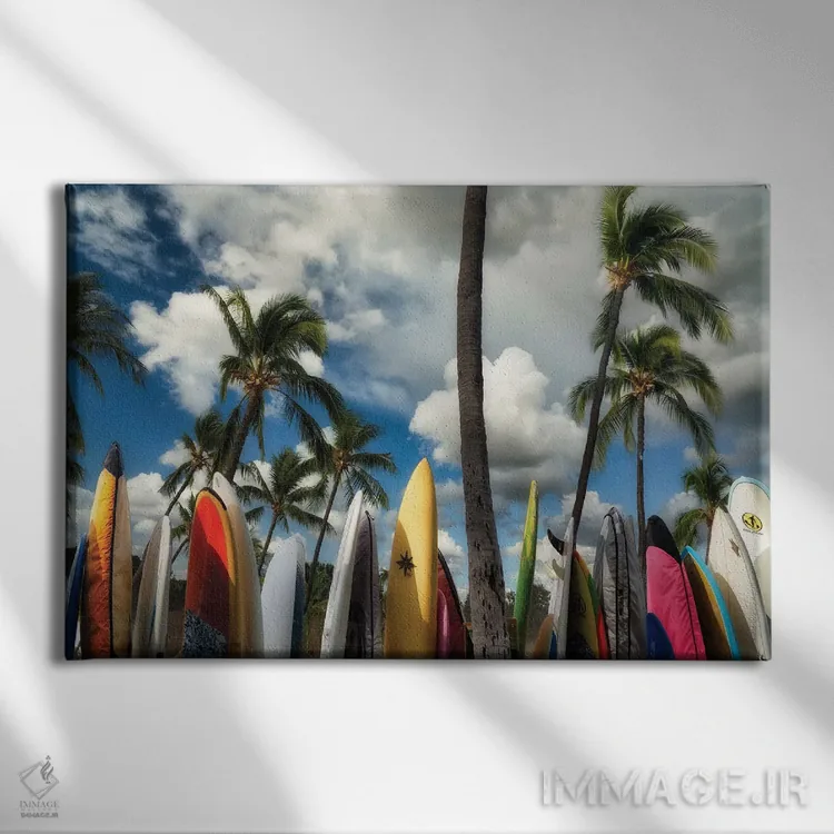 تابلو تختههای موجسواری VI اثر دنیس فراتس - نمای روبهرو روی دیوار