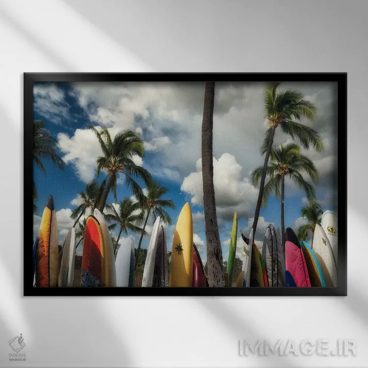 تابلو تختههای موجسواری VI اثر دنیس فراتس - نمای قابدار مشکی