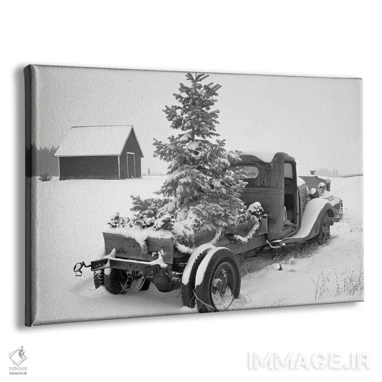 تابلو کامیون حامل درخت کریسمس اثر دنیس فراتس - نمای پرسپکتیو محصول