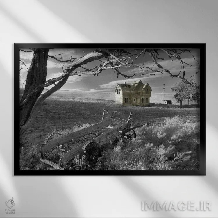 تابلو مزرعهٔ متروکه اثر دنیس فراتس - نمای قابدار مشکی