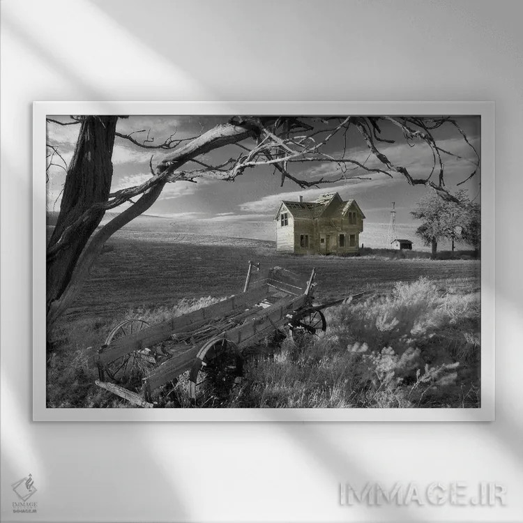 تابلو مزرعهٔ متروکه اثر دنیس فراتس - نمای قابدار سفید